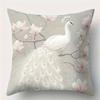 White Peacocks And Magnolia Blossoms Double-Sided Printed Pillow Cover Short Plush Suitable Living Room Sofa Throw Cushion Cover