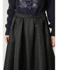 Lame Matelasse Tuck Flare Skirt FWFS261008BLK1