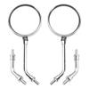 Pair Chrome Motorcycle Mirrors - Long & Short Stem 10mm For Kawasaki Z1 Z2 Style