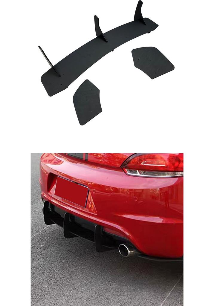 Volkswagen Scirocco R Rear Wind Diffuser Tail Lip Modification - Black