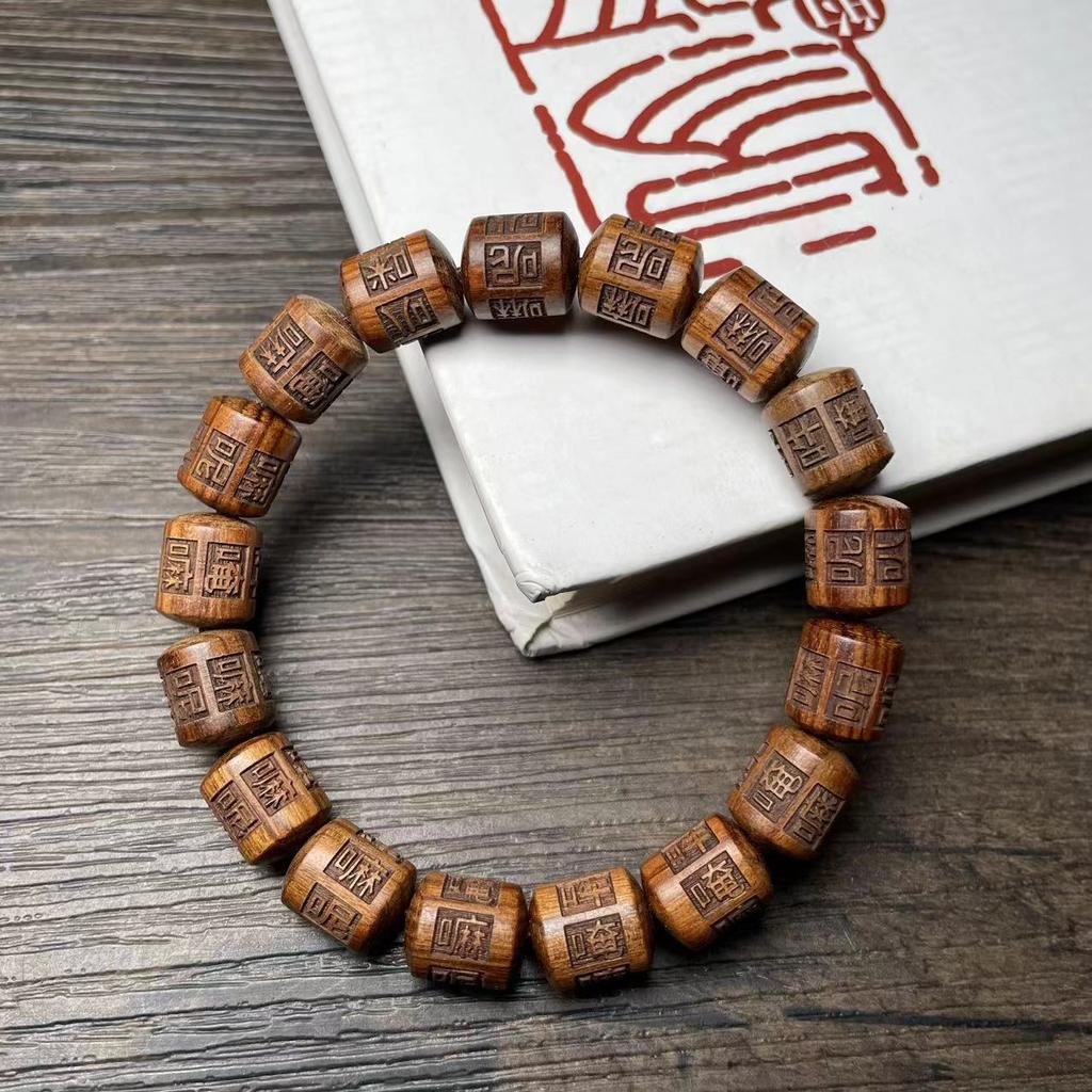 Зеленый сандал, бамбук, светящееся беговое кольцо «Вечная ночь», женский браслет, красный сандал, кровавый сандал, маленький браслет из сандалового дерева для Барби