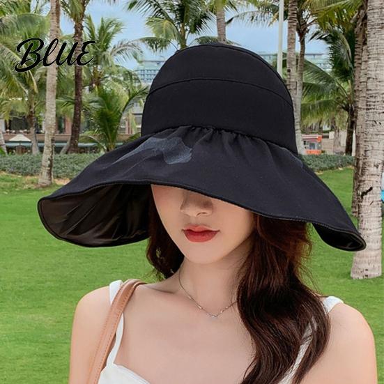 Sunshade Hat for Face Protection Women Sun Bucket Hat Wide Brim Summer Foldable Beach with UV Cap Breathable Outdoor Travel Comfortable Hiking