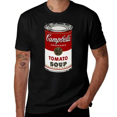 Энди Уорхол - Футболка с изображением томатного супа Campbell's Мужская одежда Летняя одежда Футболки Оверсайз Смешные футболки Свитшоты, Мужчины