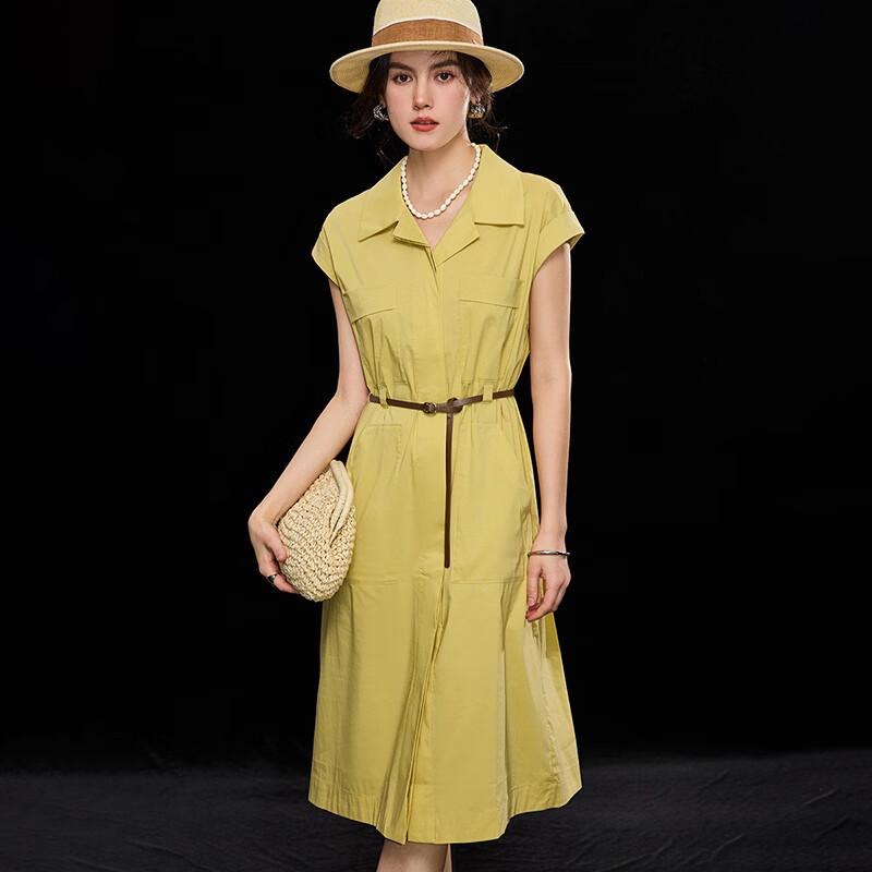 Летнее платье-рубашка Wudao с лацканами и поясом