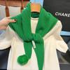 Wool And Cashmere Women Knitted Triangle Scarf Detachable Hairball Korea Style Designer Long Ribbon Shawl Neckerchief Luxury
