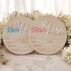 Birth Announcement Sign Wooden Baby Name Plaque Nursery Photo Prop Length Date Time Keepsake Sign
