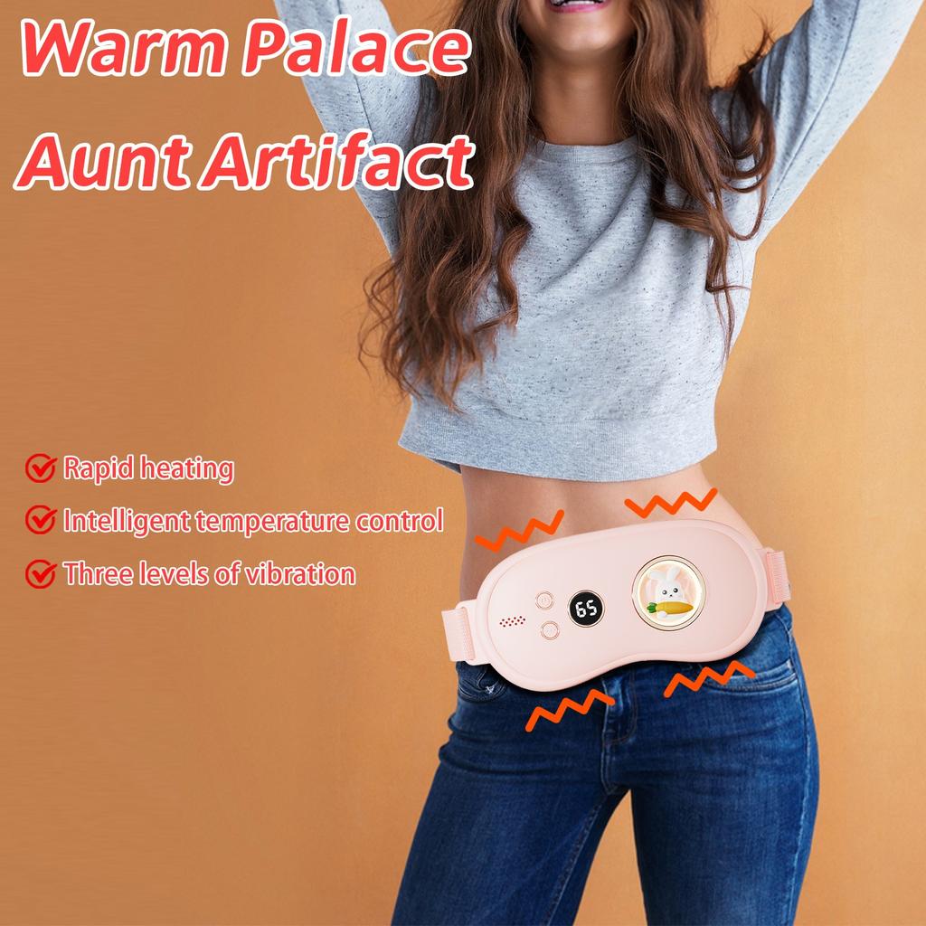 Согревающий пояс для менструации, горячий компресс, массаж, вибрация, цифровой дисплей для талии