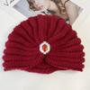 Thick Bohemia Turban Winter Warm Turban Cap Fashion Hijab Caps  for Women