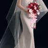 Wedding Bouquets for Bride Waterfall Flower Elegant Artificial Flowers