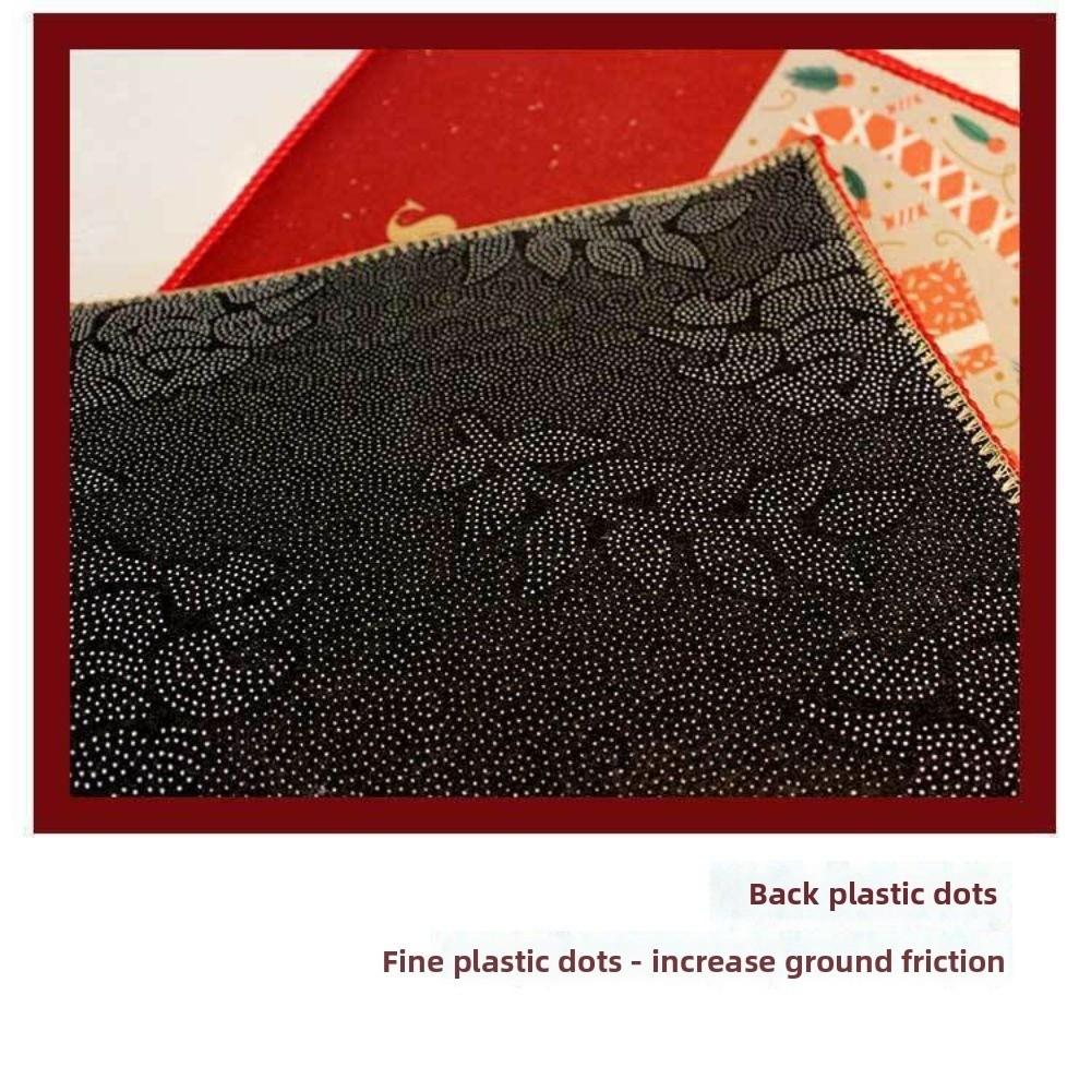 Non-Slip 3D Illusion Rug Santa Claus Xmas Home Decor Cartoon Cute Round Vortex Carpet Outdoor