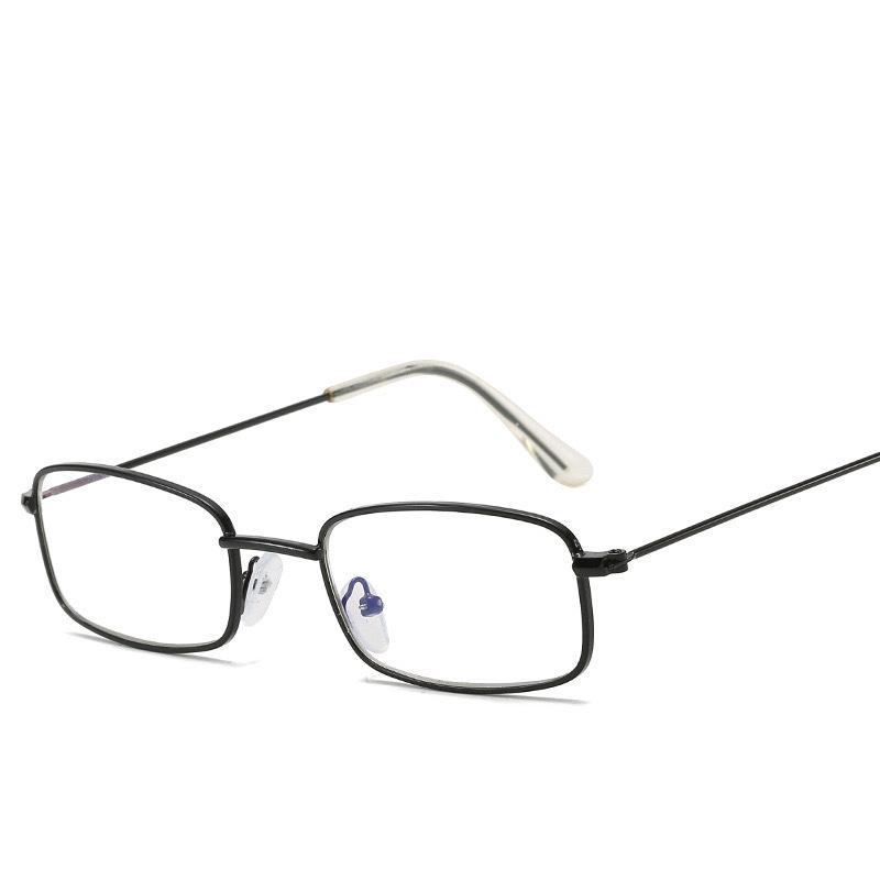 Metal Frame Square Plain Glasses Women Men Ordinary Glasses Rectangle Eyewear Blocking Optical Spectacle Eyeglasses with Lenses