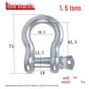 American Bow, D, U, Horseshoe Shackles with Lifting Sling Nut, Ring, Hook, and Snap Hook