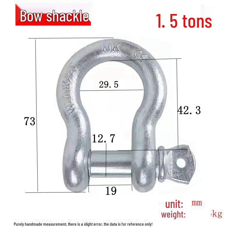 American Bow, D, U, Horseshoe Shackles with Lifting Sling Nut, Ring, Hook, and Snap Hook