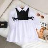 Girls Dress Spring and Autumn Baby Girl Bow Splice Dresses Fashion School Student Uniform Skirt