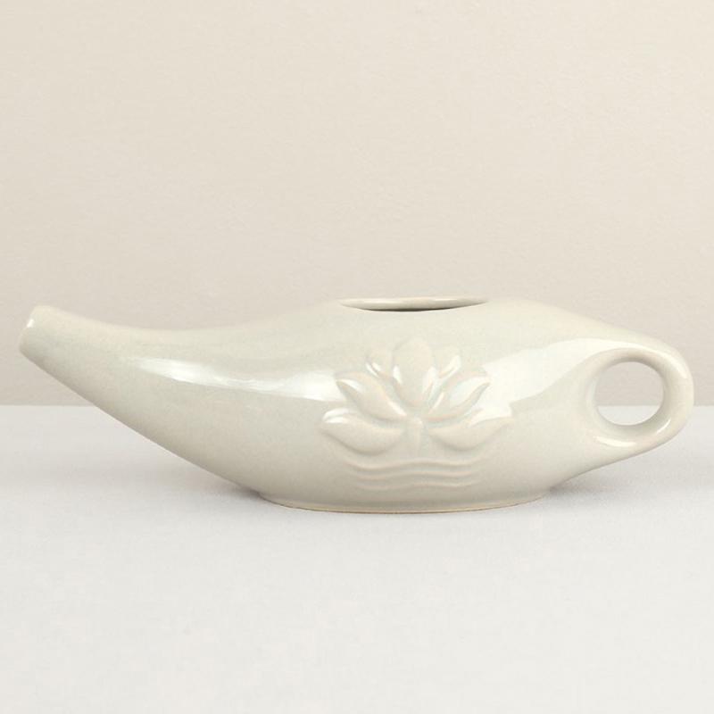 Керамический Нети-пот 250 мл, Система для промывания носа, Очиститель, Набор для промывания носа при синусите, рините, аллергии, Носовая йога, Детокс-промывание