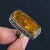 Винтажное ювелирное кольцо из серебра 925 пробы с балтийским янтарем, размер 8