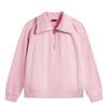 Li Ning Sports Fashion Series Solid Color Half-Zip Polo Long Sleeve Sweatshirt Women Sweatshirt Sheer-Pink AWDU982-3