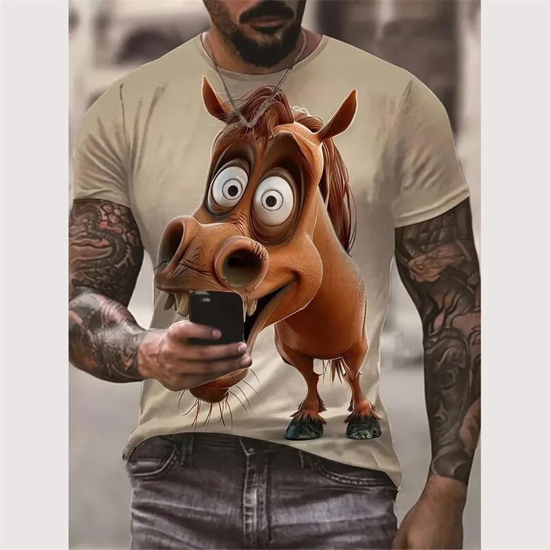 Милая мужская футболка с рисунком кота, футболка с 3D-печатью животного