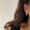 Copper Rhinestone Ear Buckles Korean Style Minimalist Hoop Earring  Wedding Bride Jewelry