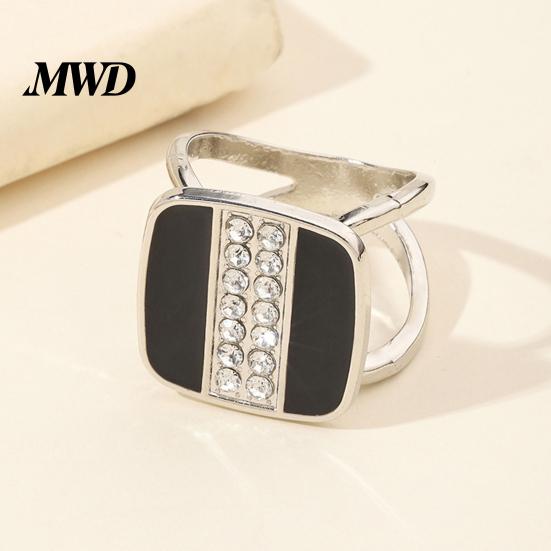 Smooth Buckle Scarf Clip Square Button, Vertical Rows of Rhinestone Design, Silver Fastener Silk Elegant for Shawls And Collars Black White Clasp