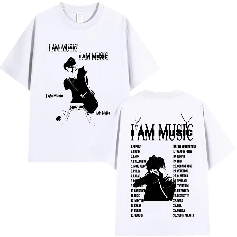 Рэпер Playboi Carti Тур I AM MUSIC 2025 Мерч Футболка Мужская Готическая Хип-Хоп Одежда Футболки Панк Короткий Рукав Хлопковые Футболки