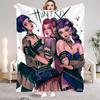 Punk Huntrix Blankets K Pop Demon Hunters Zoey Rumi Mira Soft Warm Throw Blanket Kids Living Room Couch Sofa Bed Christmas Gifts