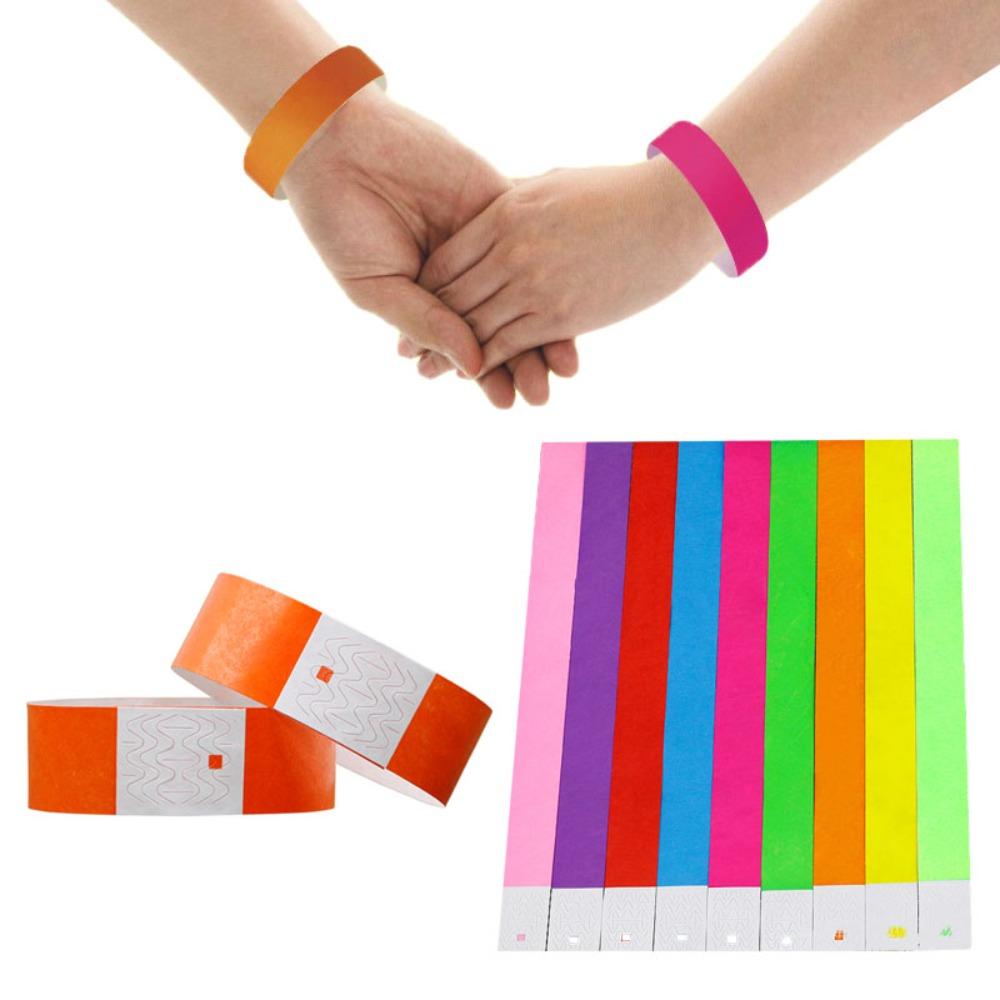 100 Pcs Paper Tyvek Wristbands Synthetic Paper Wrist Festivals Admission Party Identification