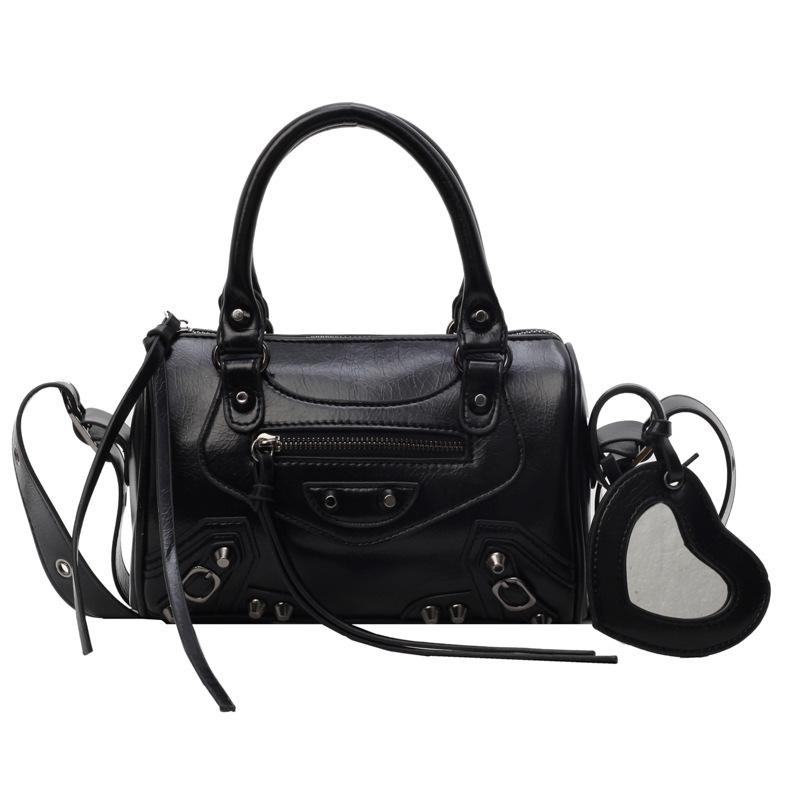 This Year's Popular Bag 2025 New Korean Version of Fashion Rivets Personalized Trend Women's Portable Messenger Small Square Bag Pu