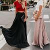 Elegant High-Waist Pleated Maxi Skirt for Women