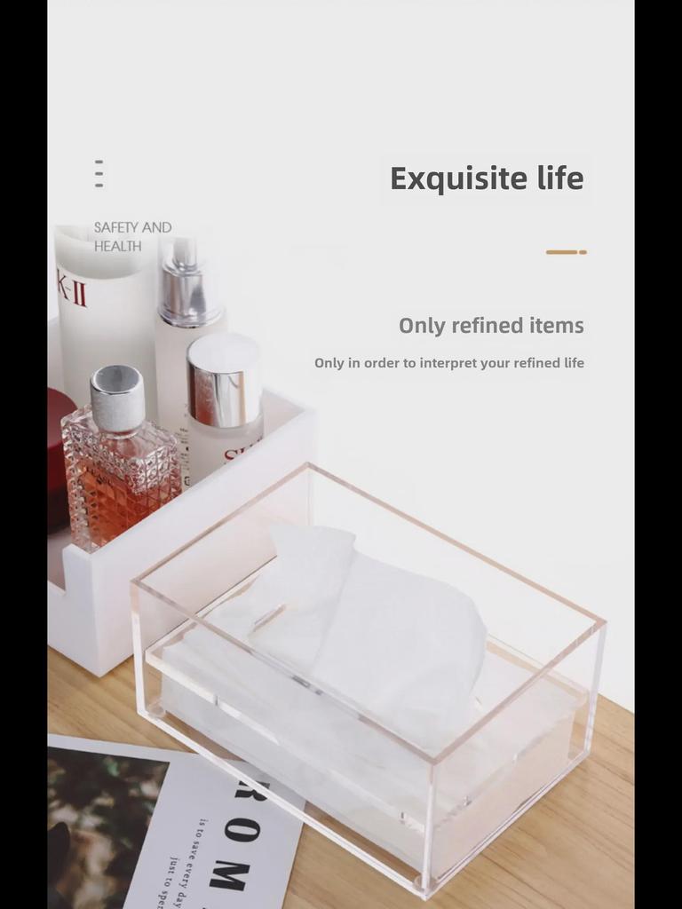 Elegant Acrylic Tissue Box - Modern, Decorative Napkin Storage for Living Room