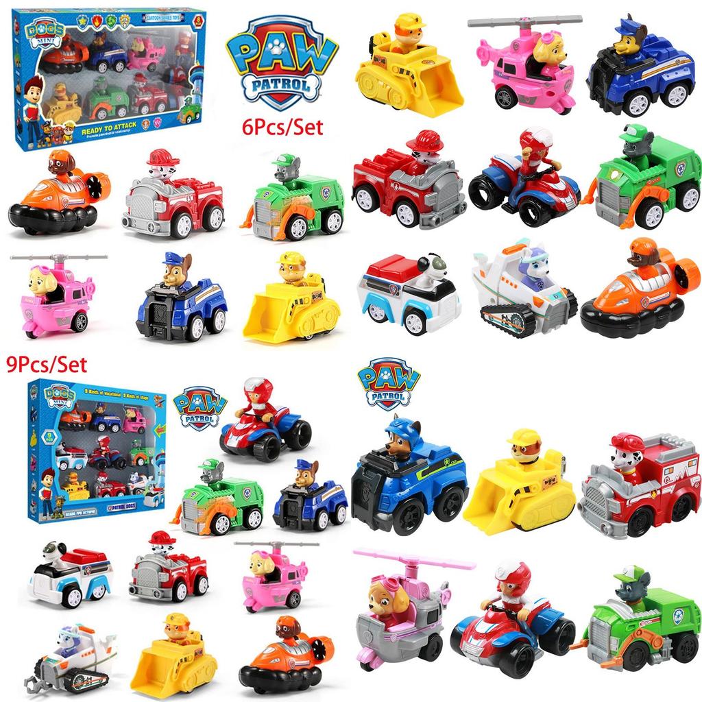 Набор аутентичных машинок Щенячьего патруля для детей с инерционным механизмом, идеально подходит для коллекций