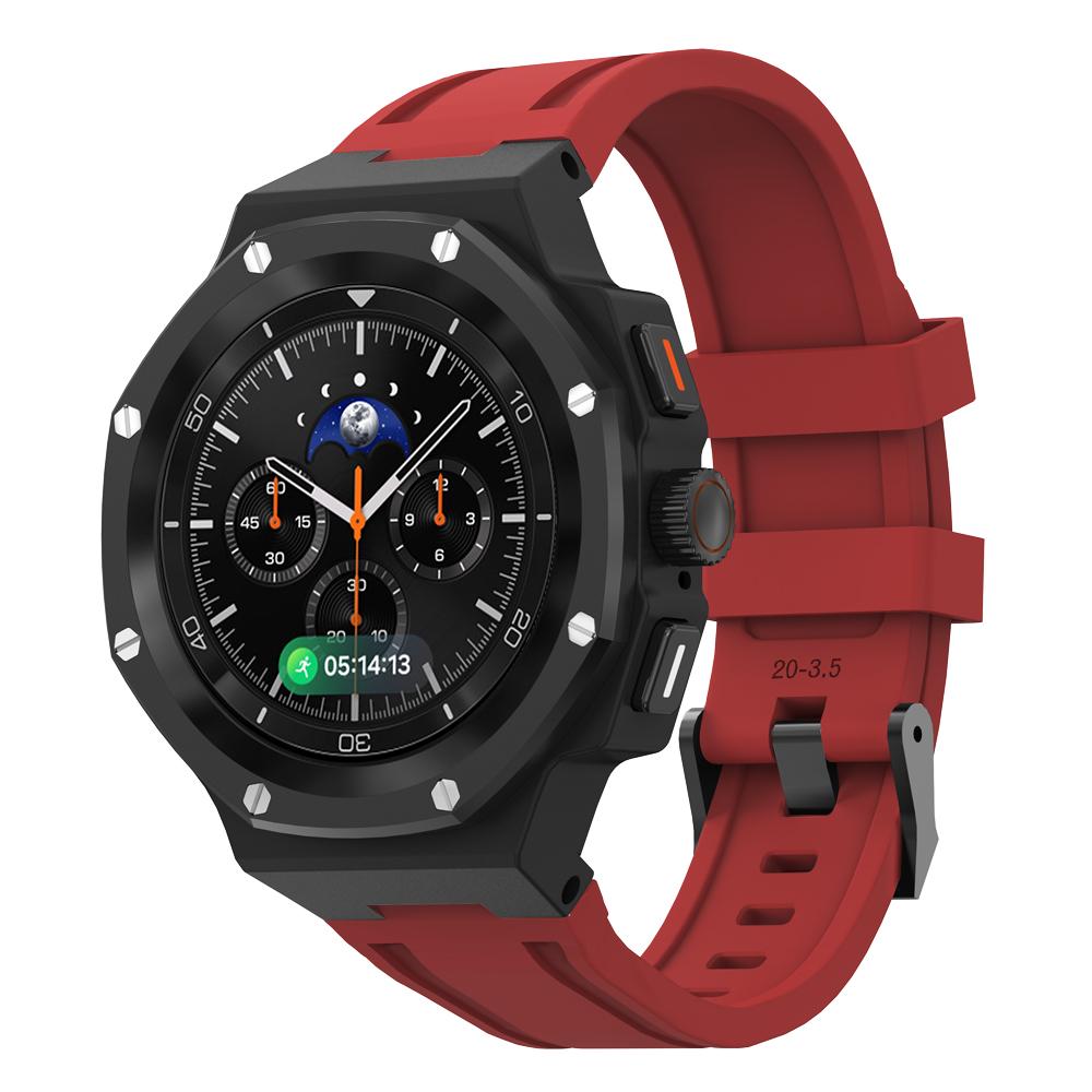 Роскошный комплект для модификации Samsung Watch 8 40 мм 44 мм Металлический корпус+Резиновый ремешок для Watch 8 Classic 46 мм Комплект для переделки Аксессуары