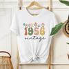Винтажные Футболки с надписью Est 1956 Подарок на 70-летие Футболка Унисекс Футболки на 70-летие Женские Топы Подарок для Него и для Нее