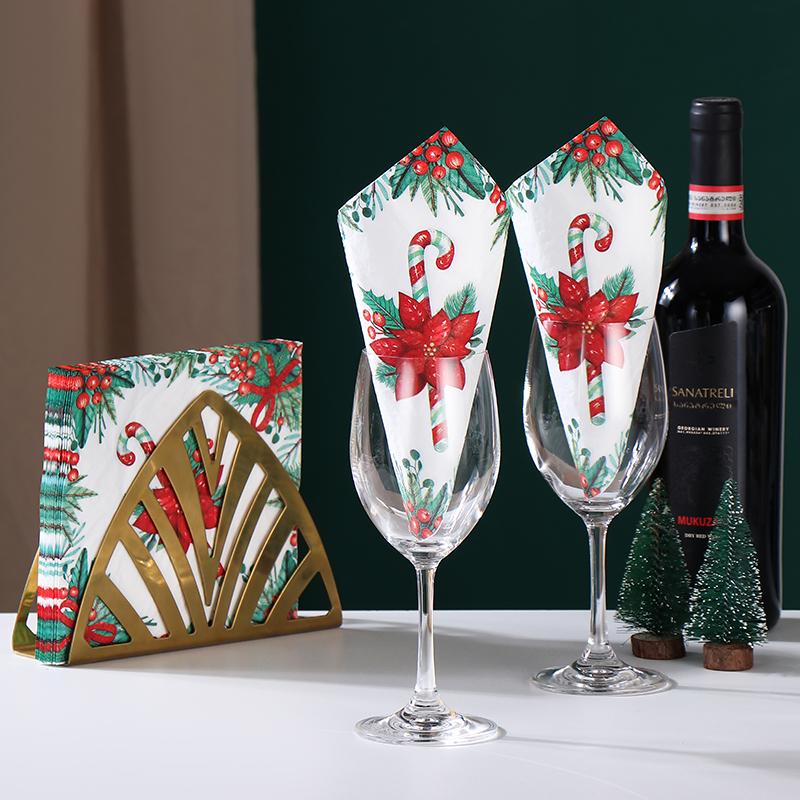 20 шт./упак. 33*33 см 2-слойные одноразовые салфетки для вечеринок с рождественским узором