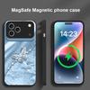 Элегантная синяя бабочка Для iPhone 17 Pro Max 16 E 15 14 13 Plus 12 mini 11 17 Air XR Xs Max 7 Plus Magsafe Стеклянный Чехол для Телефона