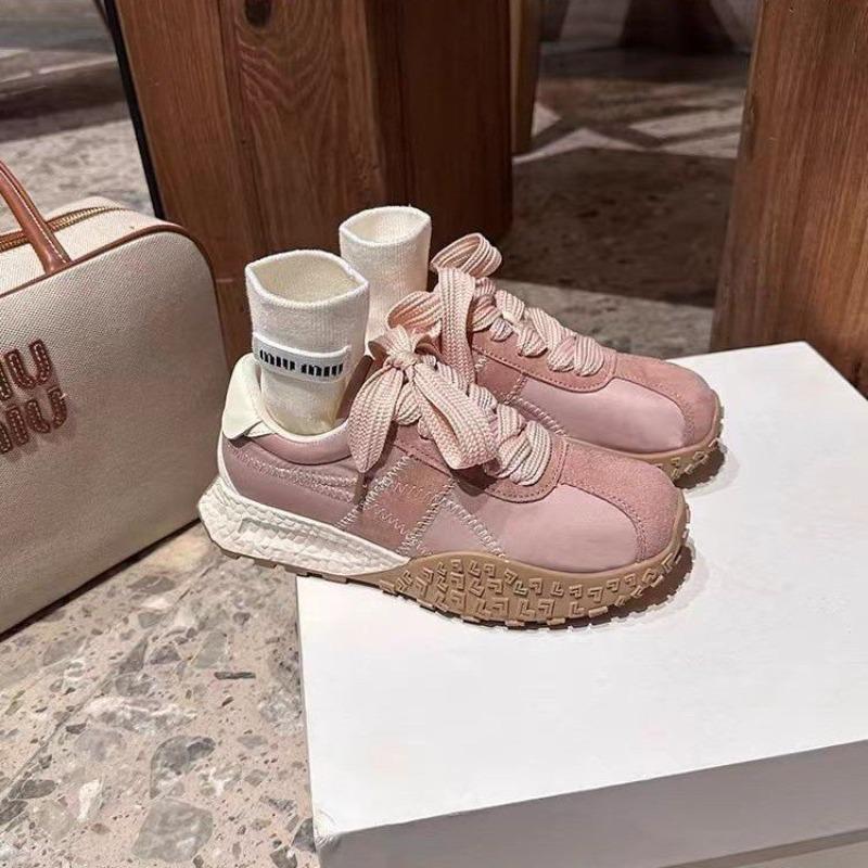 Толстая подошва, шнуровка, скрытая платформа, сочетающиеся цвета, модные, очень удобные, нескользящие, дышащие, спортивные, повседневные женские туфли