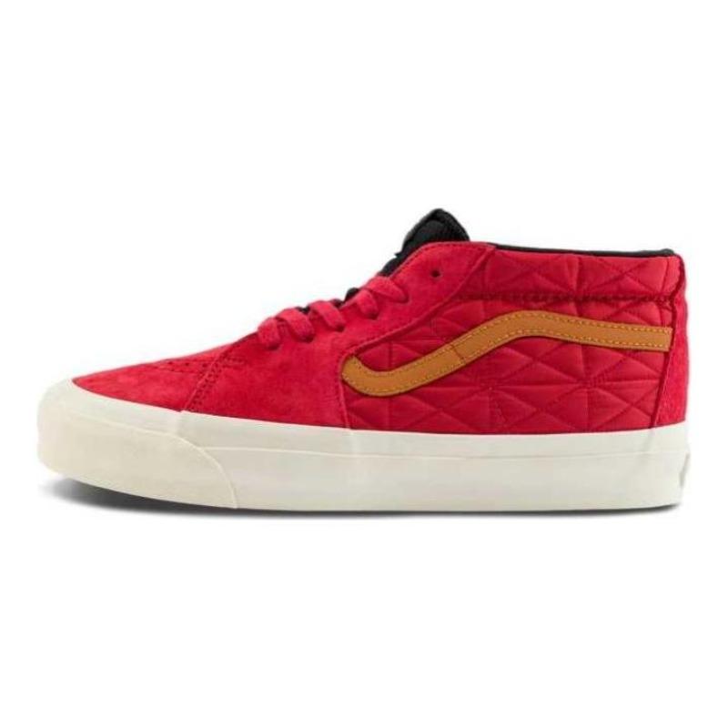 Vans LX SK8-MID REISSUE 83 Fashion Wear Resistant Support Low Top Skate Shoes Unisex Red VN000CQQD6X