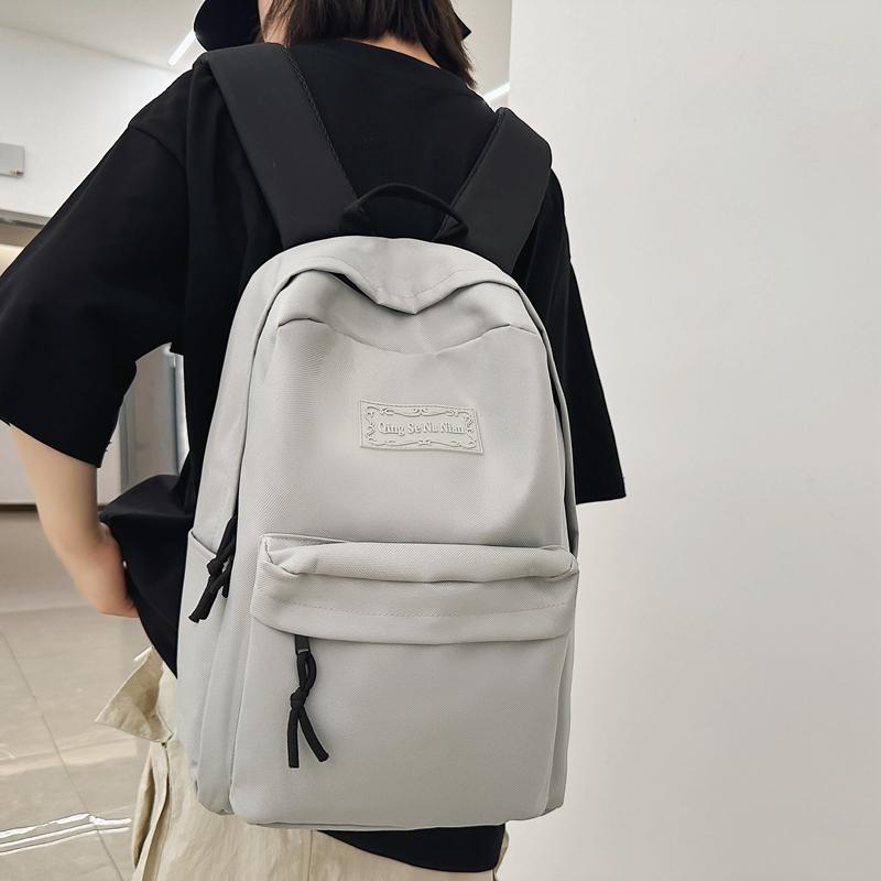 Однотонный школьный рюкзак для студентов, мужской, большой емкости, кампусный рюкзак, Оксфорд, женский дорожный рюкзак