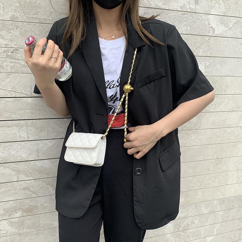 Роскошные женские сумки через плечо, мини-сумки из искусственной кожи, женские поясные сумки с цепочкой и клапаном для помады, модные ромбические женские сумки