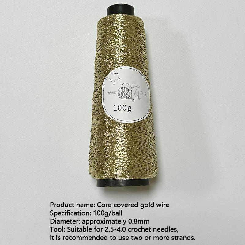 100 г/моток пряжа Super Flash Silver Wrap Core золотая и серебряная нить блестящая серебряная вощеная нить 0,8 мм