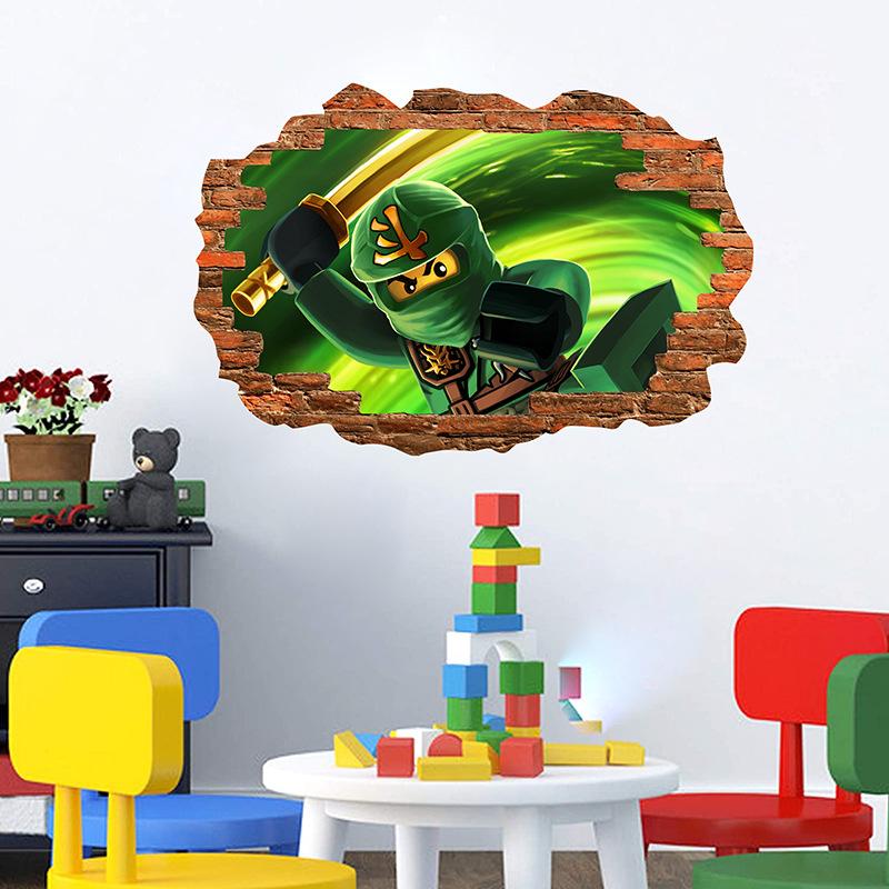 Ninjago игры наклейки мультфильм аниме наклейки на стену детская комната самоклеящиеся ПВХ украшения стены наклейки