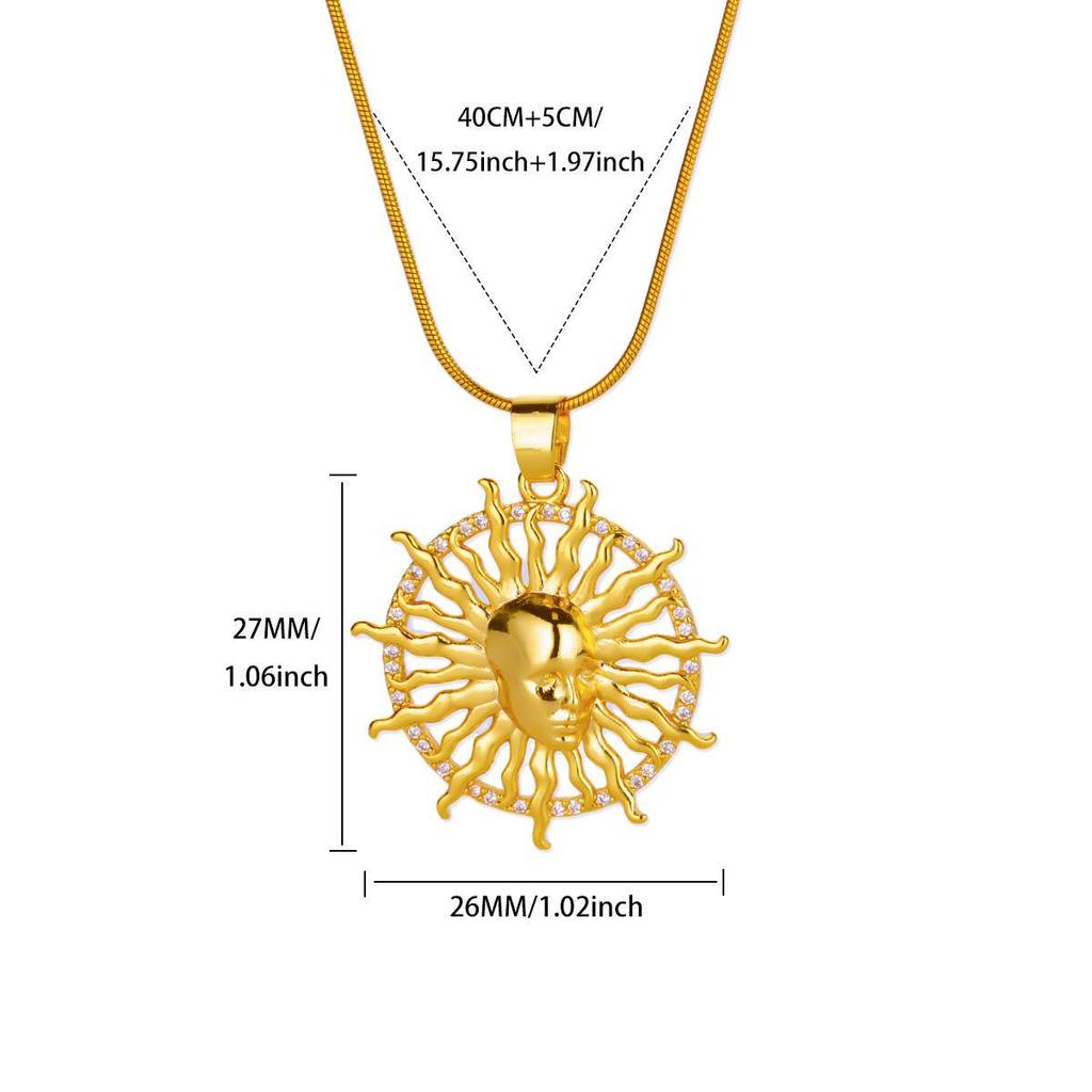 Европейско-американское ожерелье с подсолнухом: Уникальная цепочка на ключицу с медным покрытием 18 карат для повседневной носки