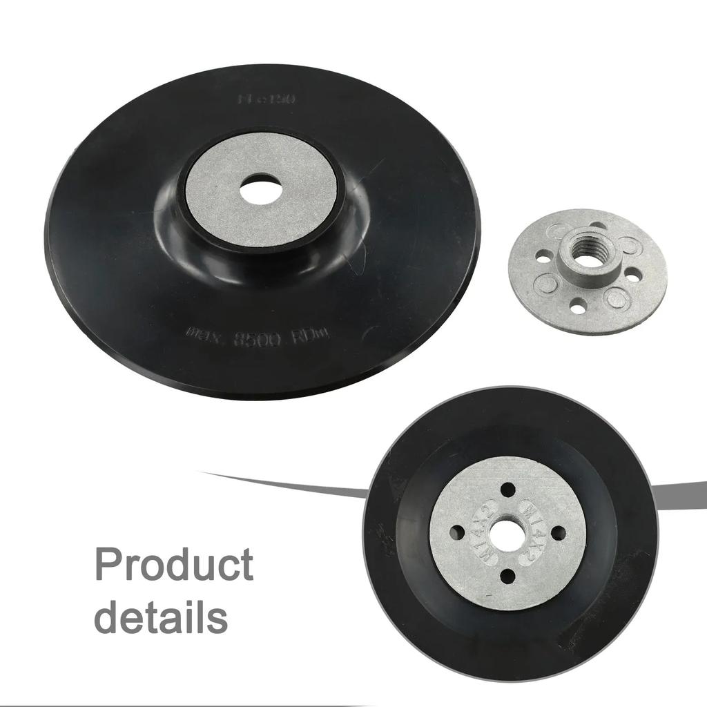 6 Inch 150mm Backing Pad with For M14 Thread Lock Nut for Attachment to For Angle Grinders with Fibre Disc Sanding Tools