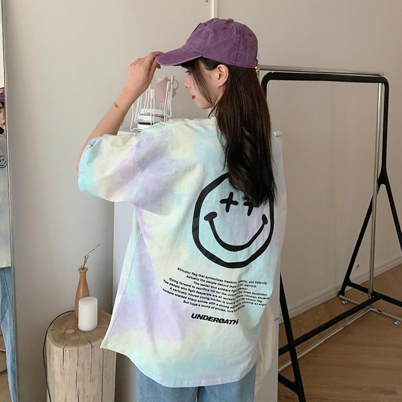 Лето 2024, корейская футболка с короткими рукавами для женщин, большие футболки с рисунком, длинные топы y2k, модная уличная одежда унисекс в стиле Харадзюку