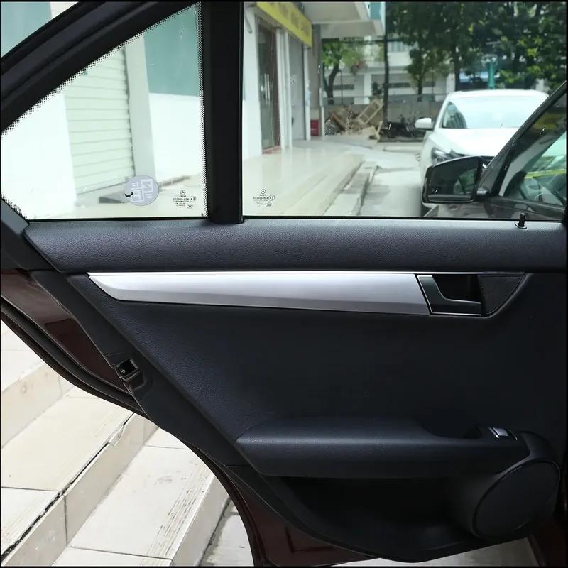 Carbon Fiber Interior Door Handle Panel Strips Trim for Mercedes Benz C Class W204 2007-2014 Car Accessories