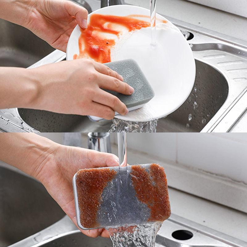 New 20-1PC Double-sided Cleaning Sponges Pan Pot Cleaning and Maintenance Washing Sponges Household Scouring Pad Kit Tools Brush