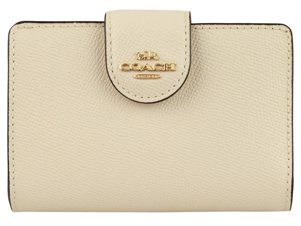 Coach Wallet F06390 6390 Chalk Cross Grain Leather Medium Corner Zip Wallet [Coach] (bi-fold) Women's [Outlet Product] [Brand] [Item]