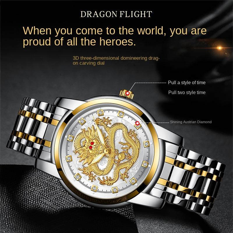 ONTHEEDGE Полые часы Мужские стальной ремешок Кварцевые Светятся в темноте Водонепроницаемые Тренд Немеханические