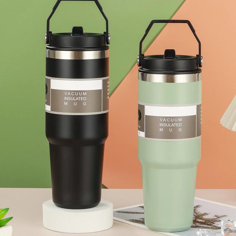 Portable Thermal Coffee Cup To Carry High Capacity Mug Thermos for Hot Coffee Gym Water Bottle Stainless Steel Insulated Tumbler