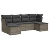 VidaXL Garden Lounge Set 6 Pcs with Grey Cushions Wicker 3218010